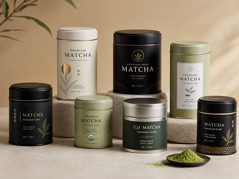 Private label matcha tins