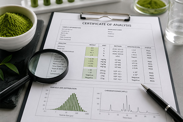 COA for Matcha Powder What Buyers Should Check